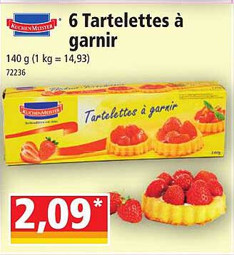 6 tartelettes à garnir