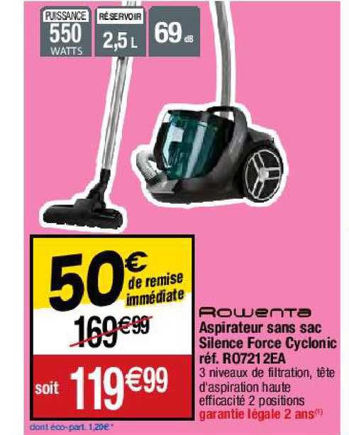 aspirateur sans sac silence force cyclonic rowenta