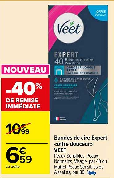 Bandes De Cire Expert «offre Douceur» Veet