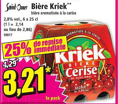 bière kriek bière aromatisée à la cerise saint-omer