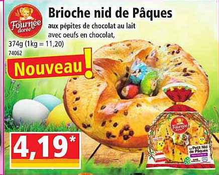 brioche nid de pâques le fournée dorée