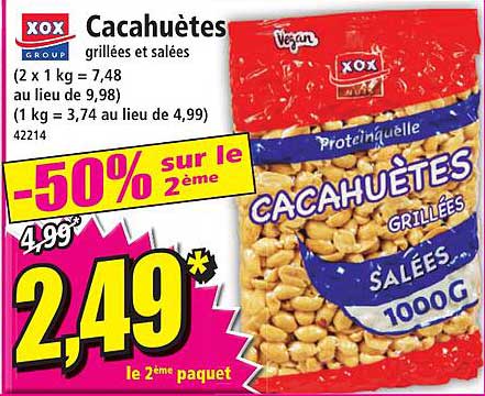 cacahuètes grillées et salées xox group