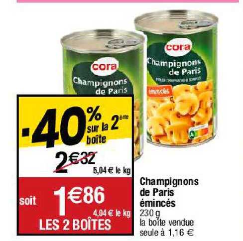 Champignons De Paris émincés Cora
