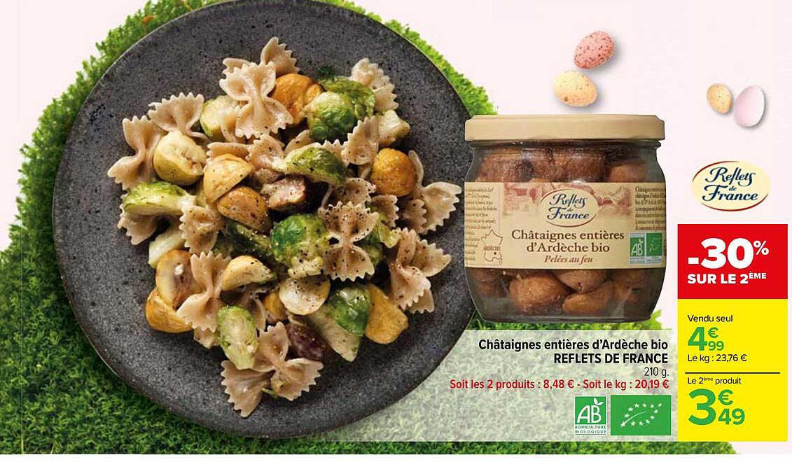 châtaignes entières d'ardèche bio reflets de france