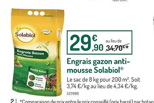 engrais gazon anti-mousse solabiol