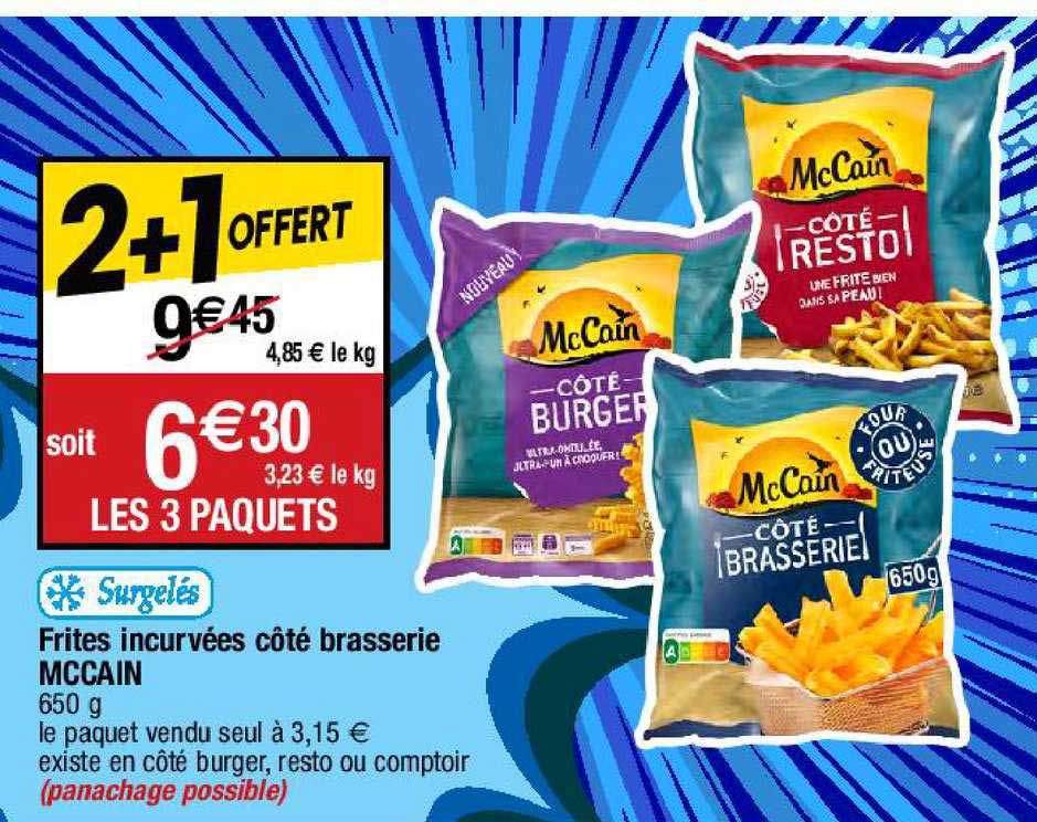 frites incurvées côté brasserie mc cain