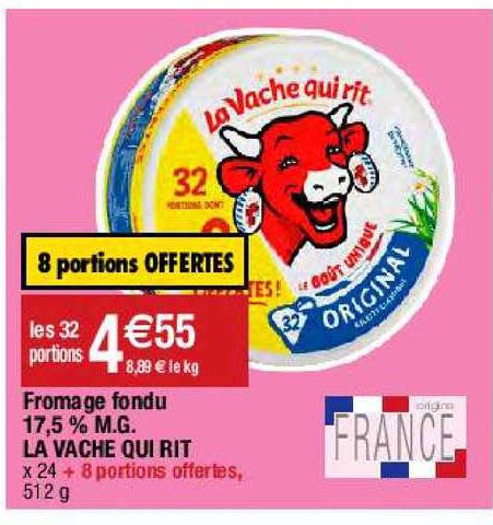 fromage fondu 17,5% m.g. la vache qui rit
