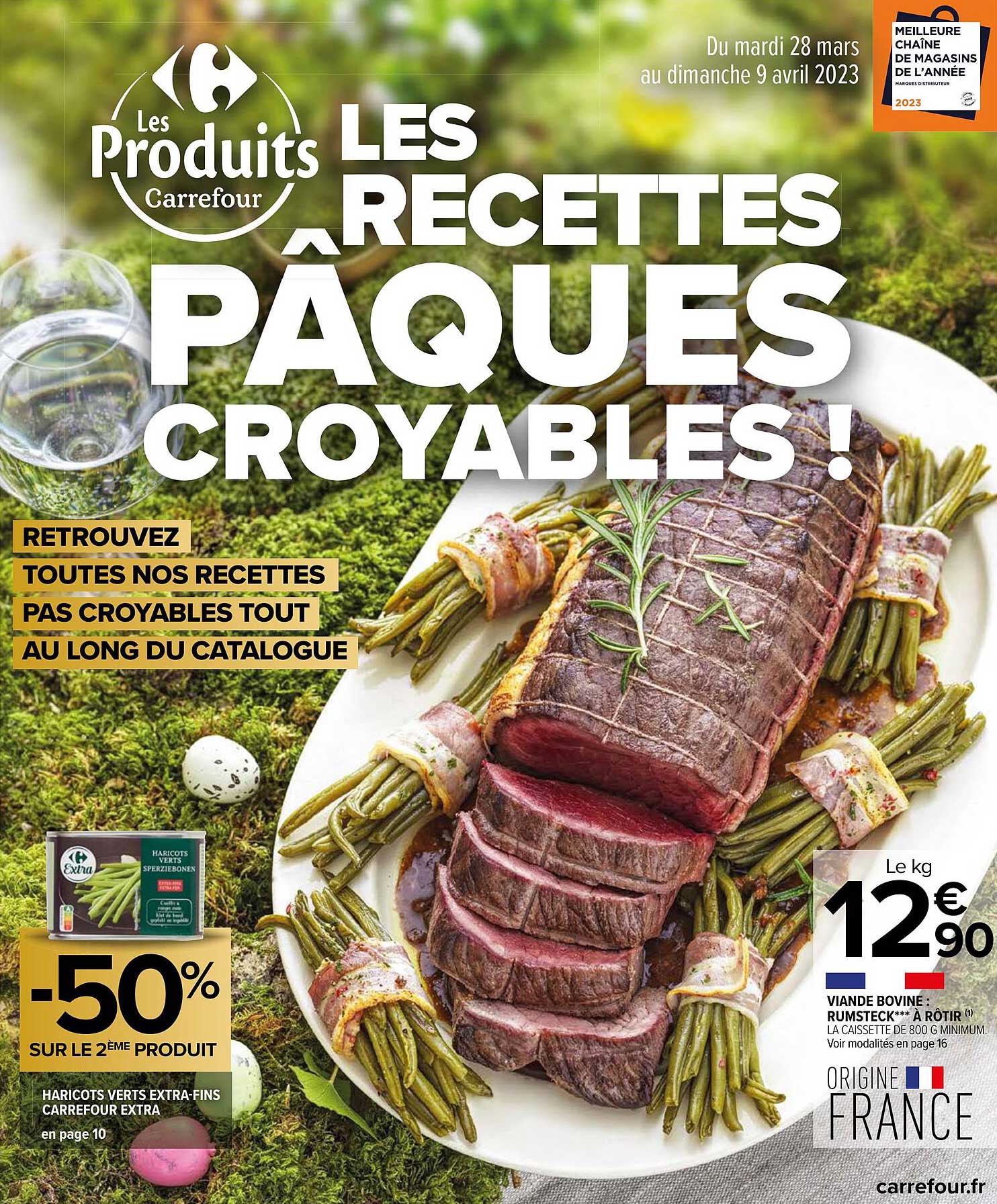 haricots vertes extra-fins carrefour extra, viande bovine : rumsteck***à rôtir