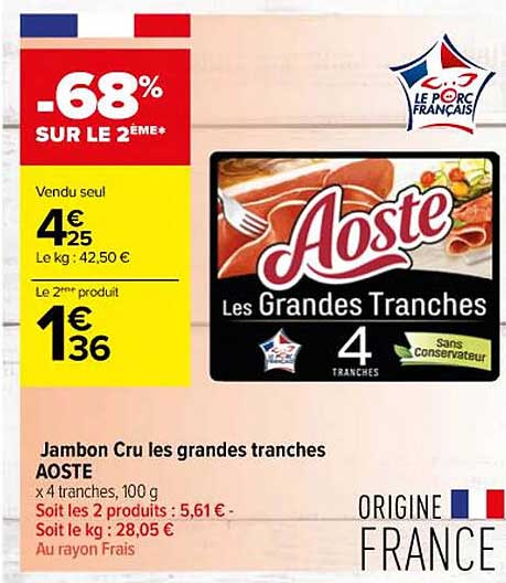 jambon cru les grandes tranches aoste