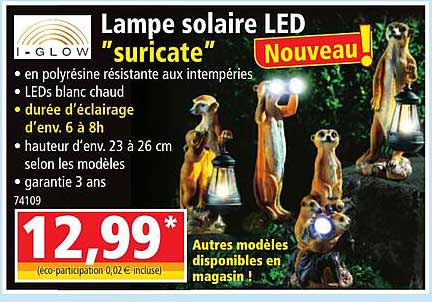 lampe solaire led "suricate" i-glow