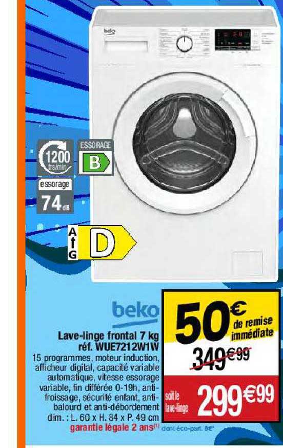 Lave-linge Frontal 7 Kg Beko