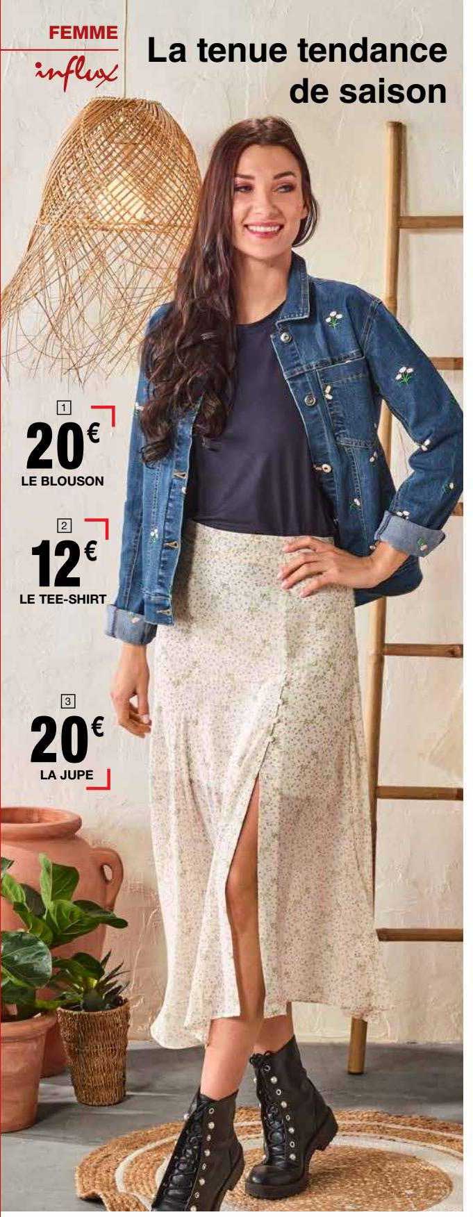 le blouson femme influx, le tee-shirt femme influx, la jupe femme influx