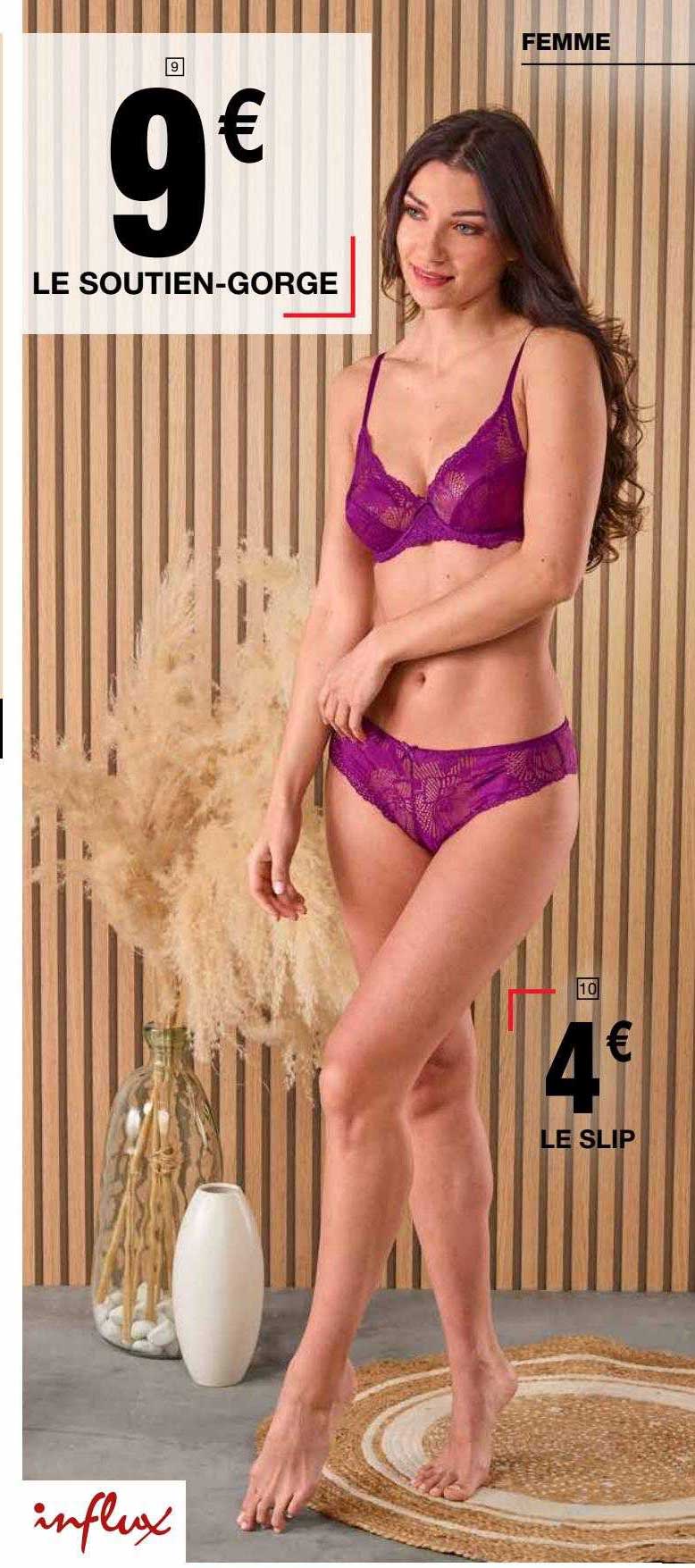 le soutien-gorge femme influx, le slip femme influx