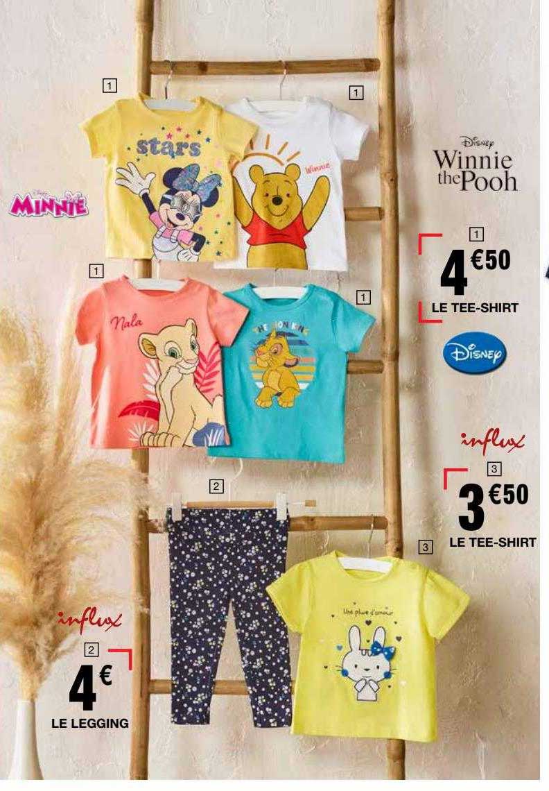 le tee-shirt winnie the pooh, le tee-shirt disney, le legging minnie