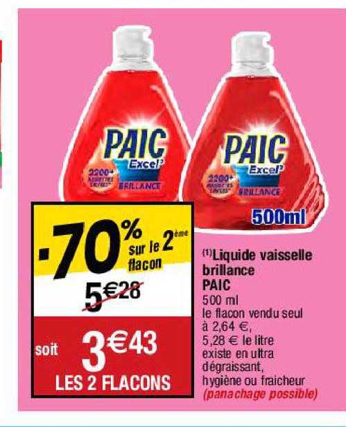 Liquide Vaisselle Brillance Paic