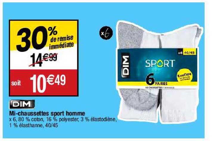 mi-chaussettes sport homme dim paris