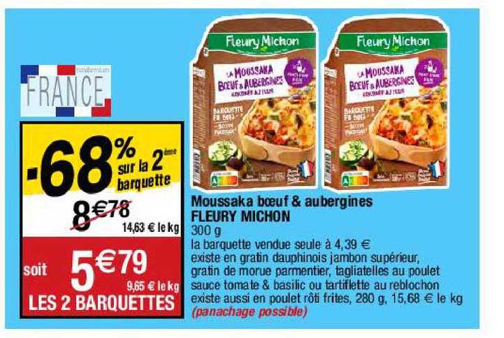 moussaka bœuf & aubergines fleury michon
