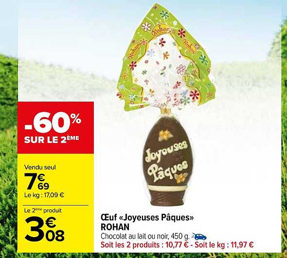 œuf «joyeuses pâques» rohan