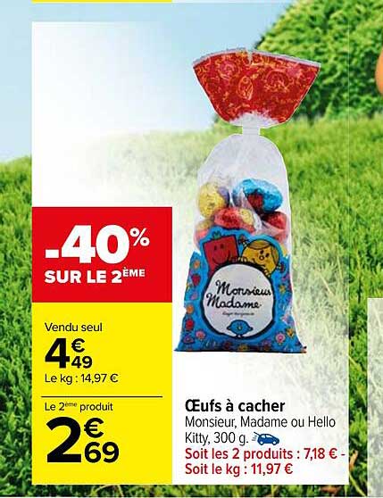 œufs à cacher monsieur madame ou hello kitty