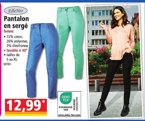 pantalon en sergé elleNor