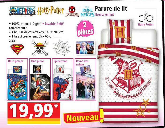 Parure De Lit Harry Potter, Spider-man, La Reine Des Neiges