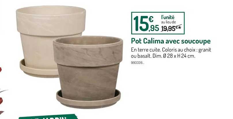 pot calima avec soucoupe