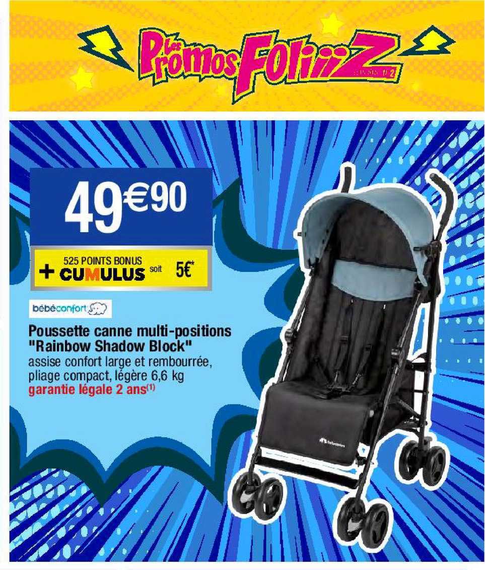 poussette canne multi-positions "rainbow shadow block" bébé confort