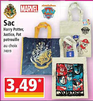 sac marvel, paw patrol