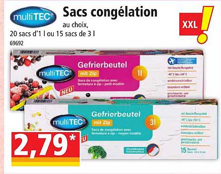 Sacs Congélation Multitec
