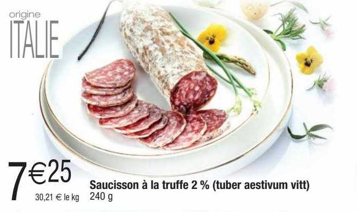 saucisson à la truffe 2% (tuber aestivum vitt)