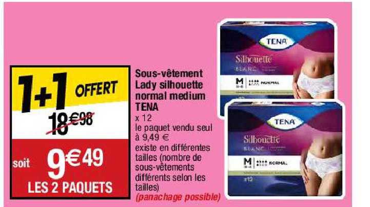 sous-vêtement lady silhouette normal medium tena