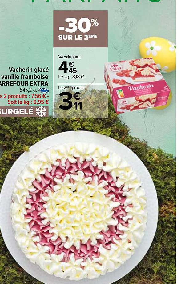 vacherin glacé vanille framboise carrefour extra