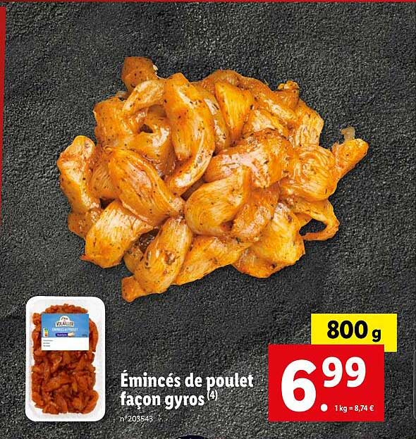 émincés de poulet façon gyros