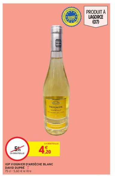 igp viognier d'ardèche blanc david dupré