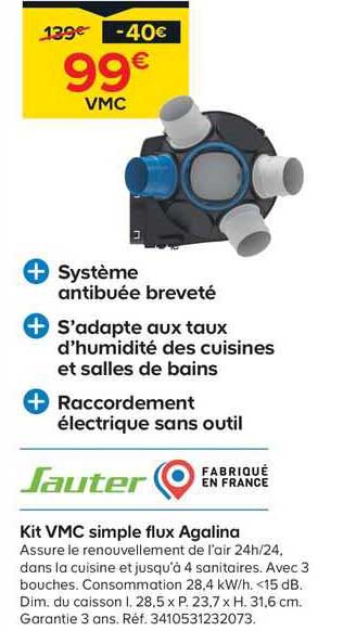 Kit Vmc Simple Flux Agalina Sauter