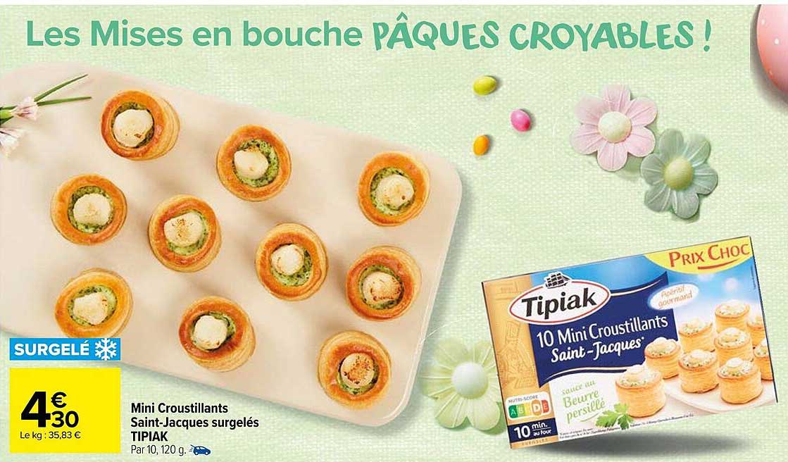 Mini Croustillants Saint-jacques Surgelés Tipiak