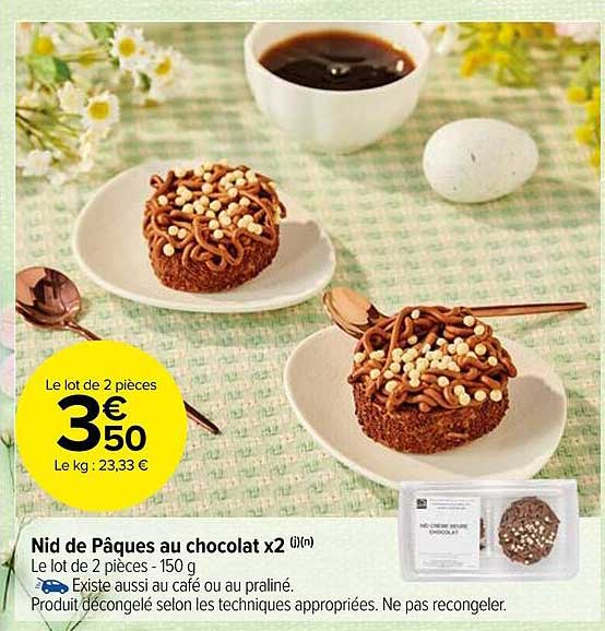 nid de pâques au chocolat x 2