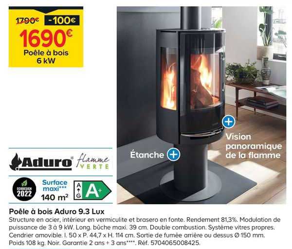 poêle à bois aduro 9.3 lux