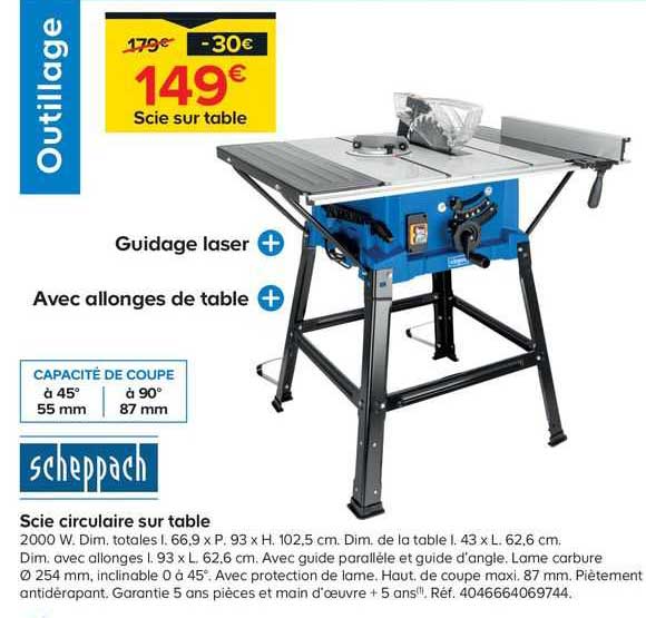 Scie Circulaire Sur Table Scheppach