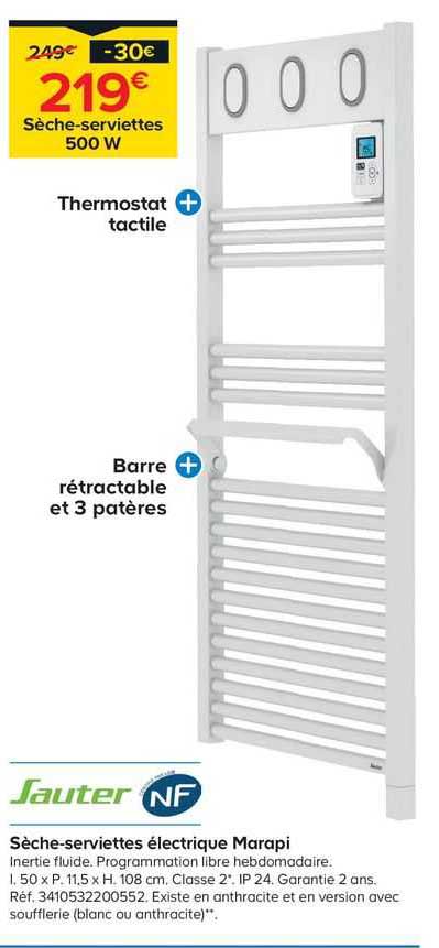 sèche-serviettes électrique marapi sauter