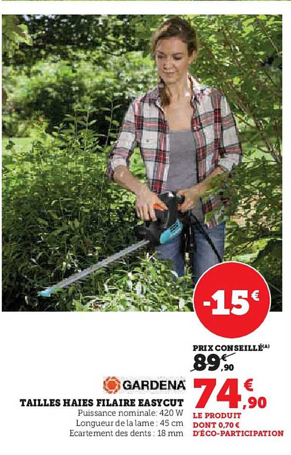 tailles haies filaire easy cut gardena