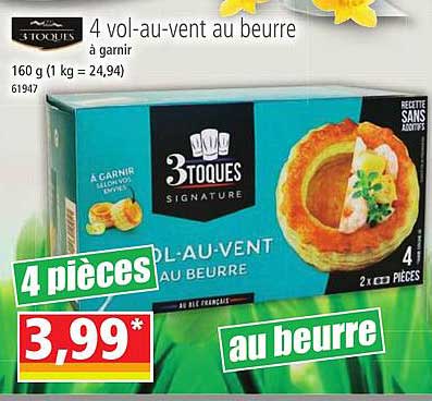 3 toques 4 vol-au-vent au beurre