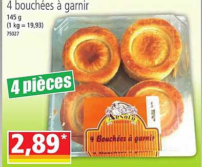 4 bouchées à garnir