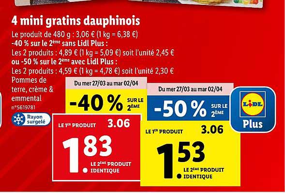 4 mini gratins dauphinois toque du chef