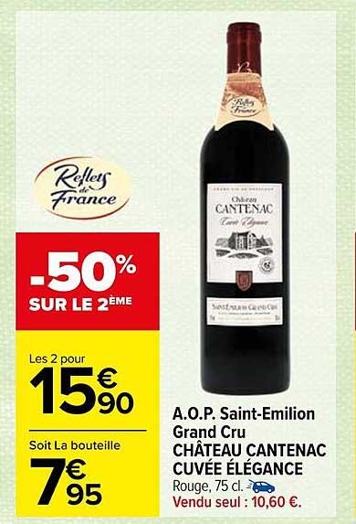a.o.p. saint-émilion grand cru château cantenac cuvée élégance