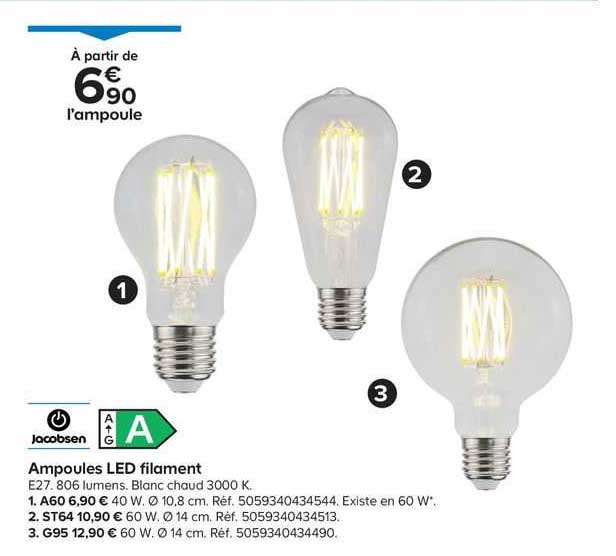 ampoules led filament