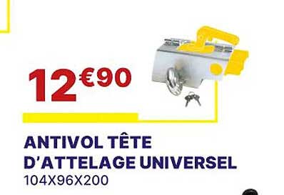 antivol tête d'attelage universel