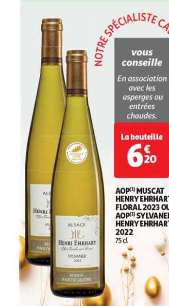aop muscat henry ehrhart floral 2023 ou aop sylvaner henry ehrhart 2022