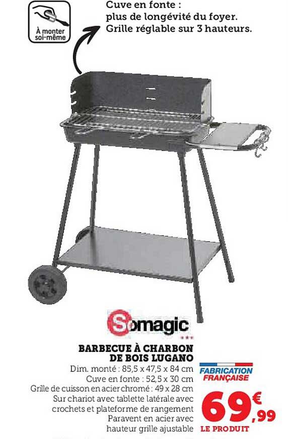 barbecue à charbon de bois lugano somagic