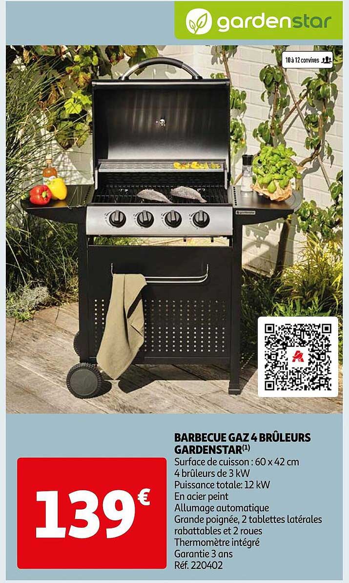 barbecue gaz 4 brûleurs gardenStar